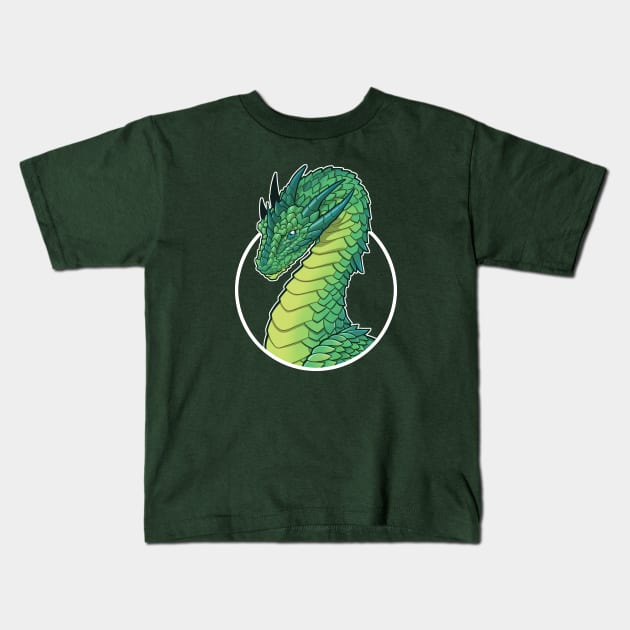 Green Elder Dragon Kids T-Shirt by jpowersart